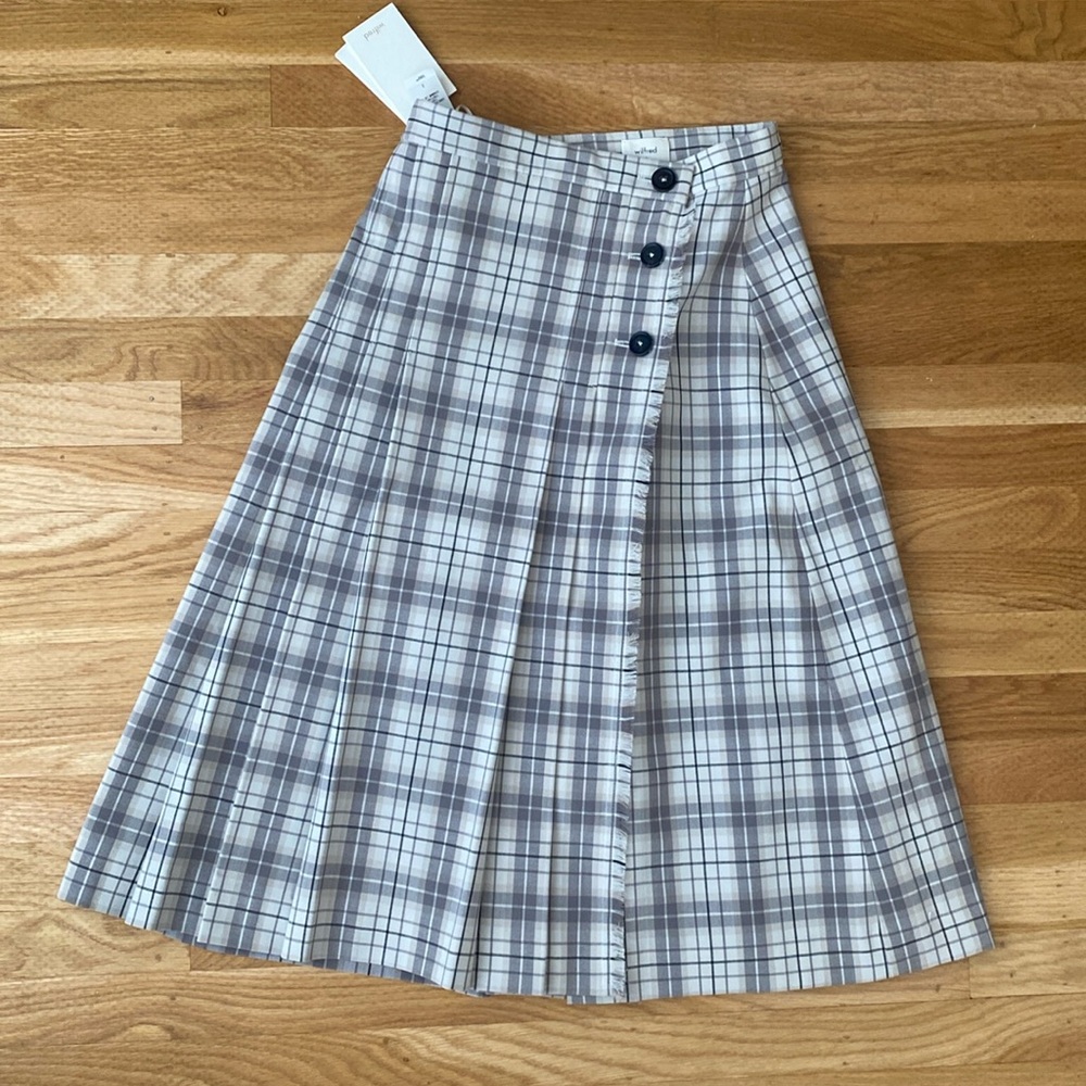 Wilfred Plaid Midi Skirt - Size 2